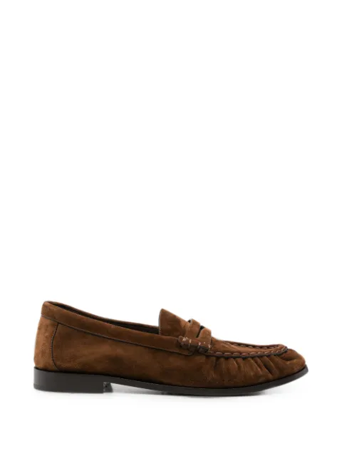 Saint Laurent Pre-Owned Le Loafer logo-detail leather penny loafers