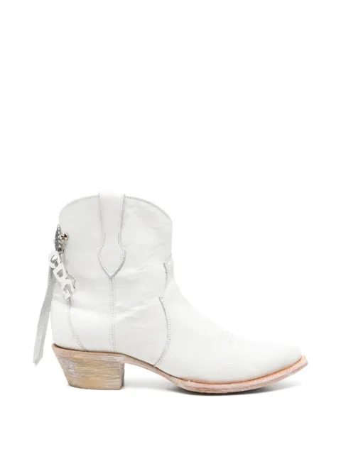 Comme Des Garçons Pre-Owned botas cowboy con efecto agrietado en colaboración con Mexicana