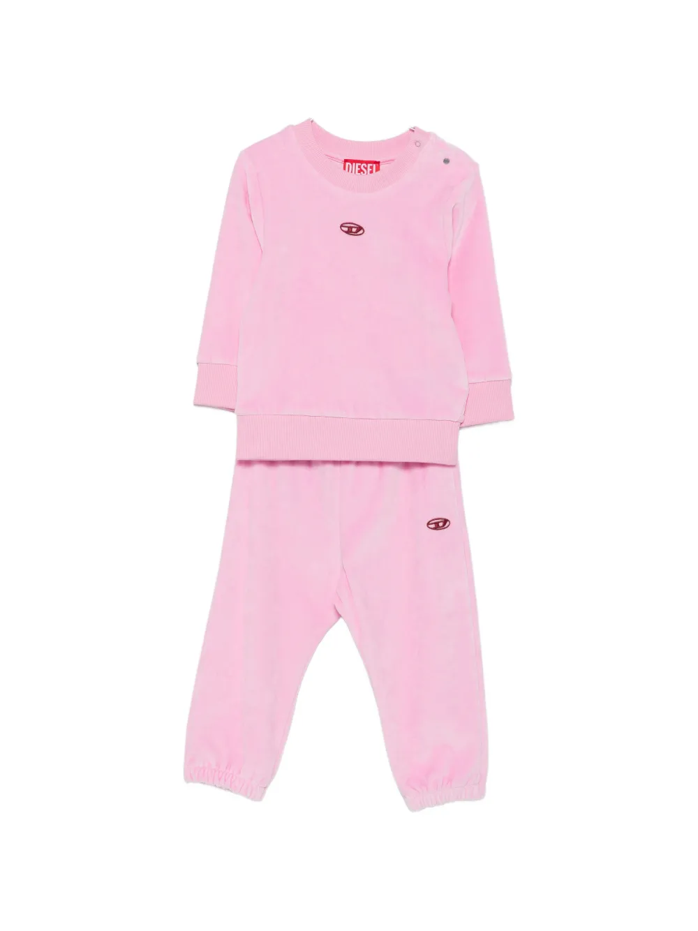 Diesel Kids logo-embroidered tracksuit - Rosa