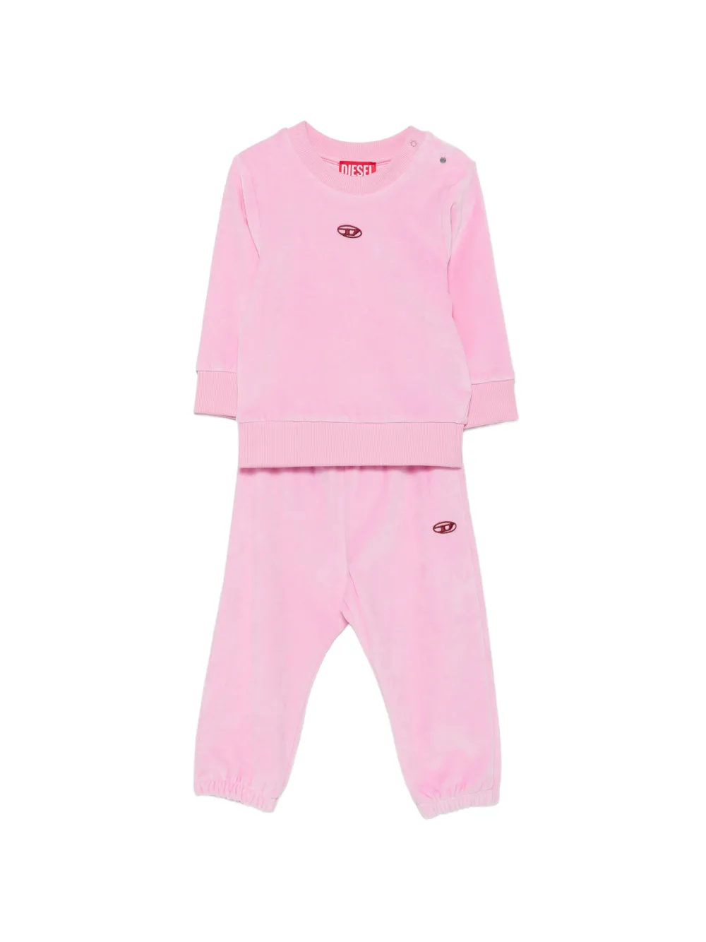 Diesel Kids logo-embroidered tracksuit - Rosa