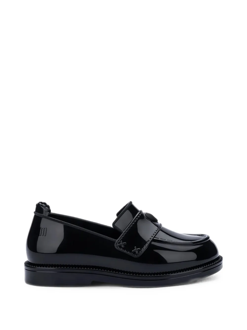 Mini Melissa Royal Love heart-motif slip-on loafers - Nero