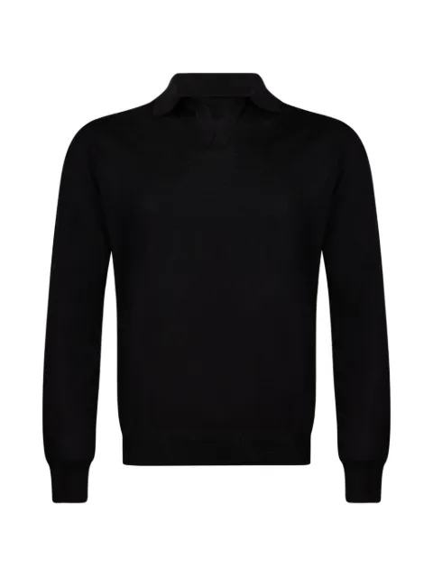 Gran Sasso fine-knit polo-collar sweater