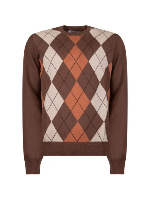 Gran Sasso jersey con cuello redondo de punto de rombos