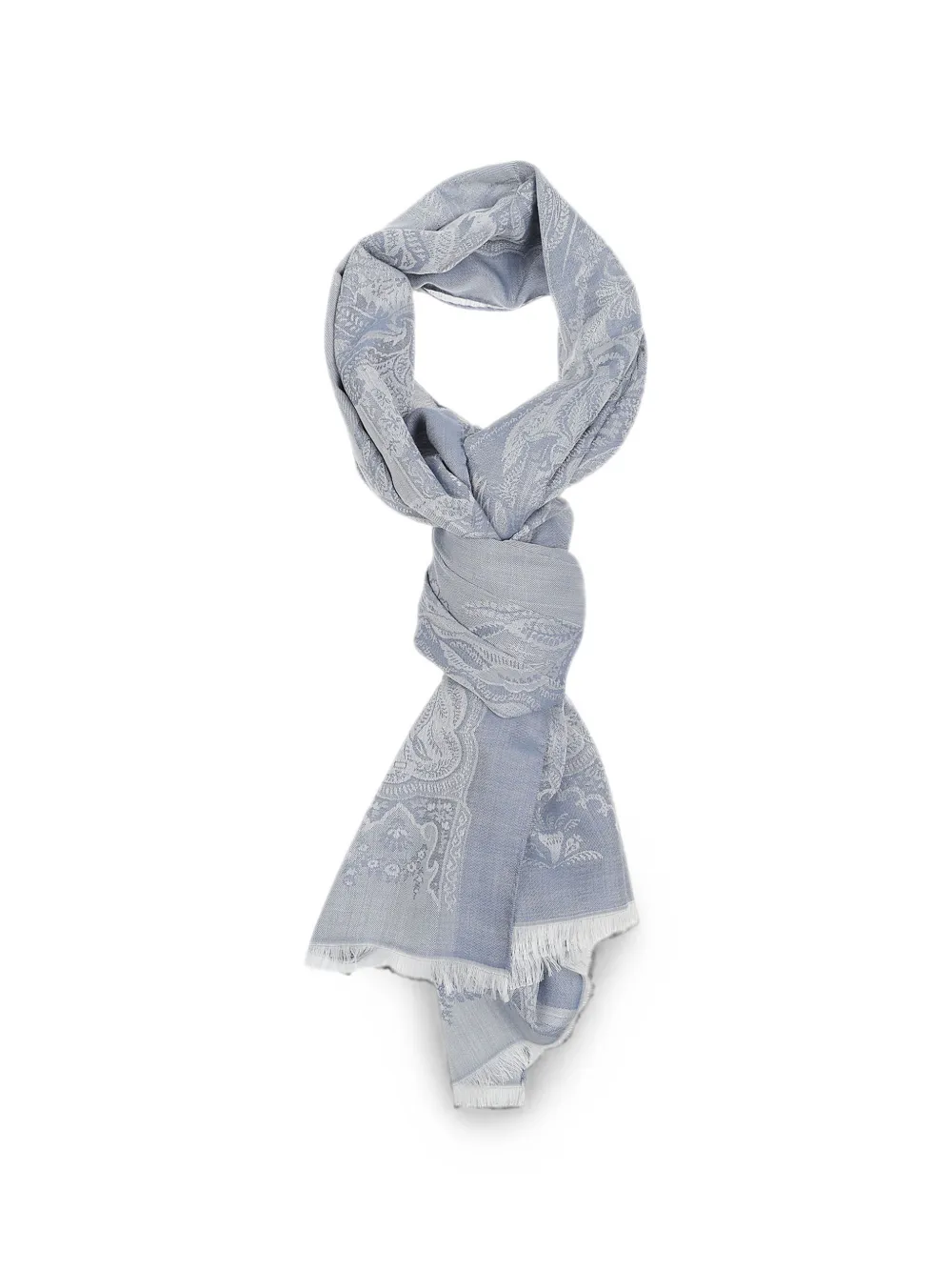 ETRO Paisley frayed scarf - Blau