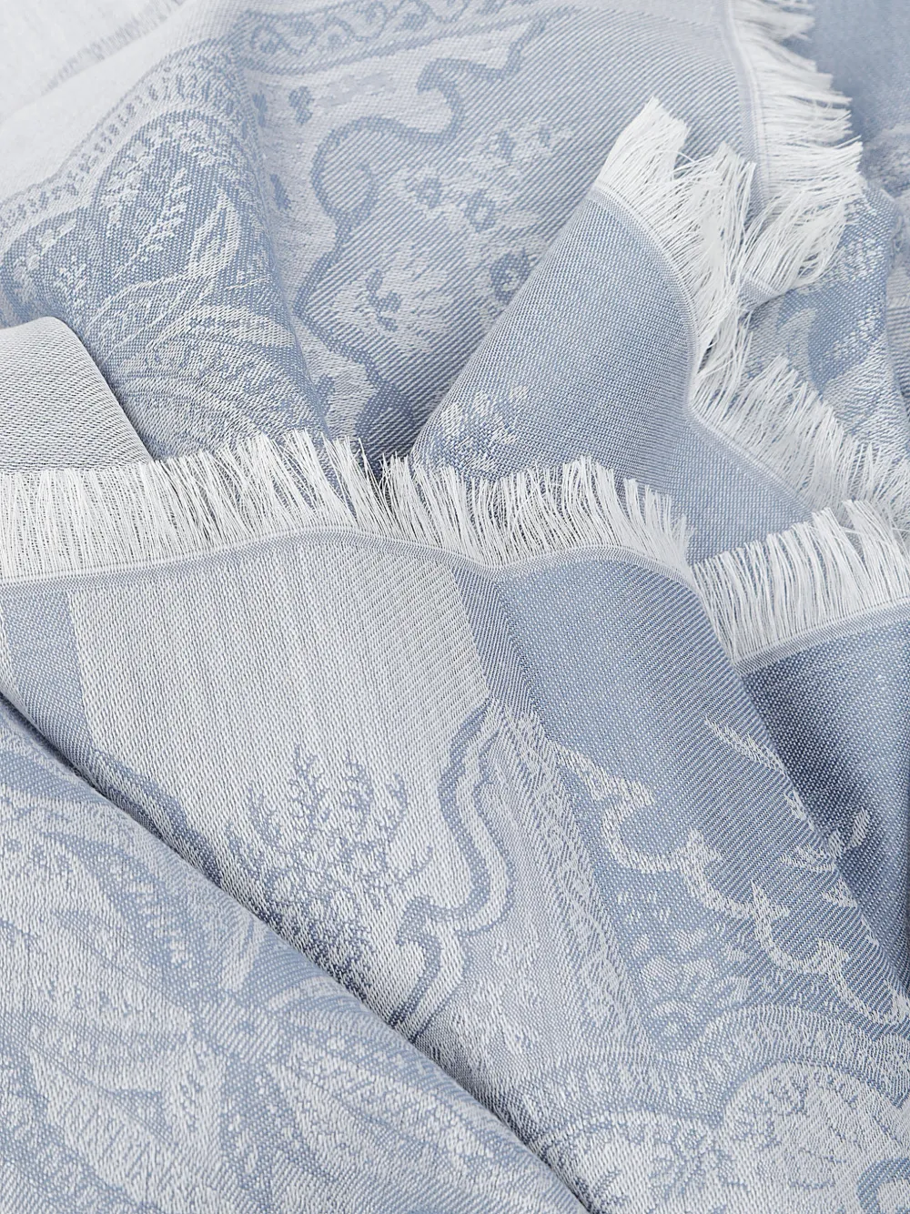 ETRO Sjaal met paisley-print en franje Blauw