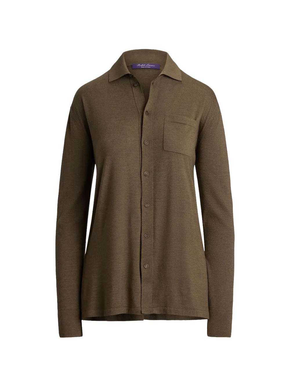 Ralph Lauren Collection knitted chest-pocket shirt - Braun