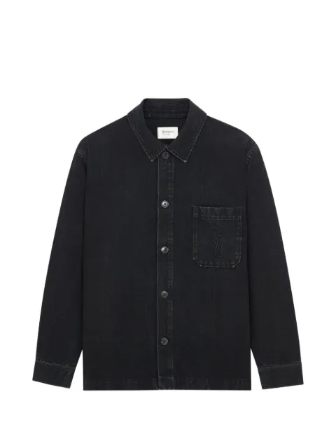 Saint Laurent Cassandre overshirt in cotton linen gabardine