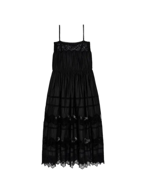 The Great. Rosette crochet-trim midi dress