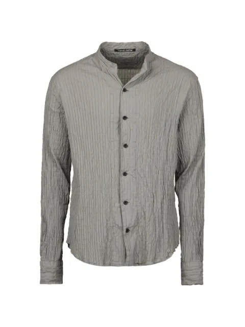 Hannes Roether crinkled-finish band-collar shirt