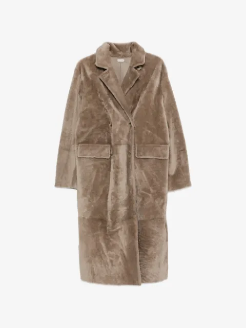 Utzon double-breasted reversible shearling coat