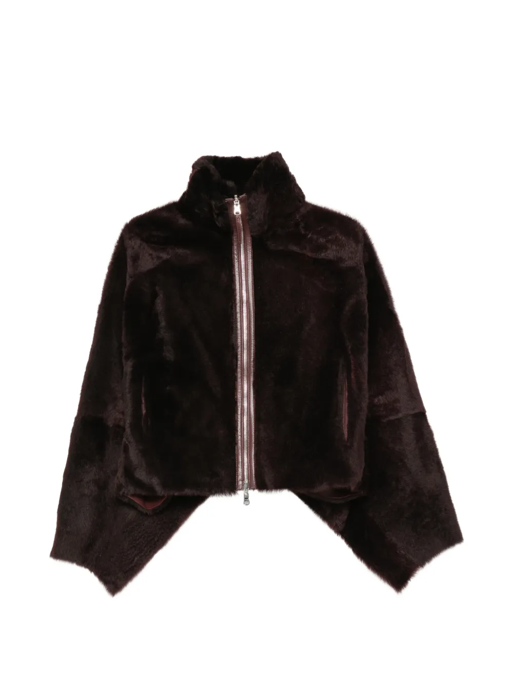 Utzon high-neck reversible jacket - Braun