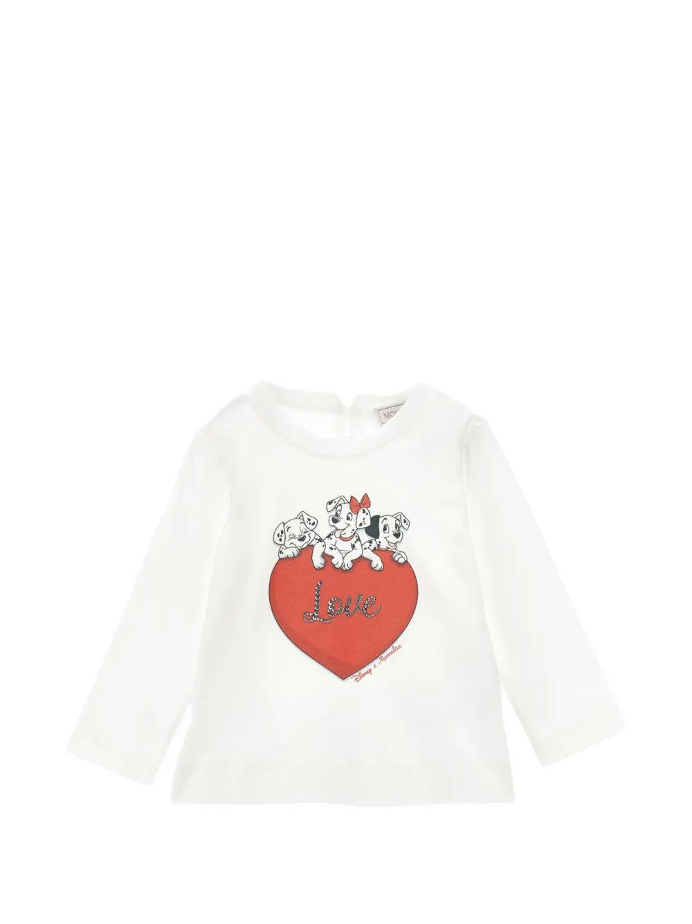 Monnalisa x Disney Hearts and Dalmatian graphic-print long-sleeve T-shirt - Bianco