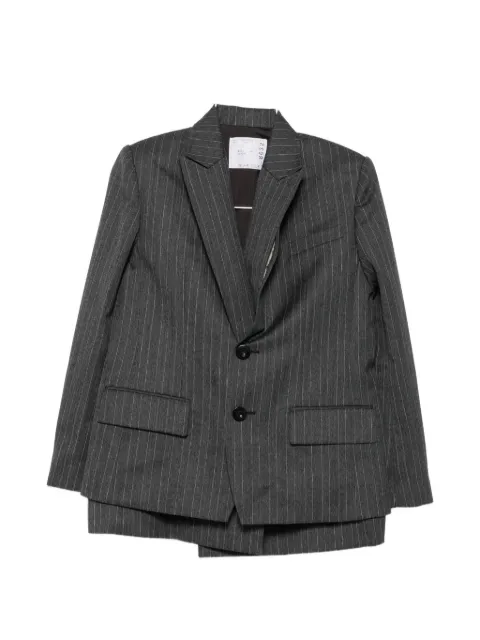 sacai pinstriped layered-detail blazer