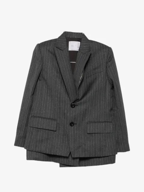 sacai pinstripe-pattern peplum-hem blazer