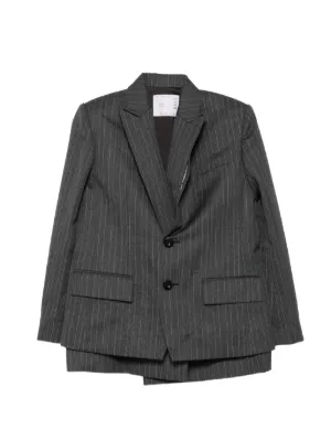 Sacai ストライプ ダブルジャケット | ブラック | FARFETCH JP