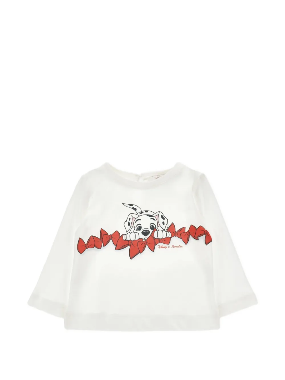 Monnalisa x Disney Dalmatian-print long-sleeve T-shirt - Bianco