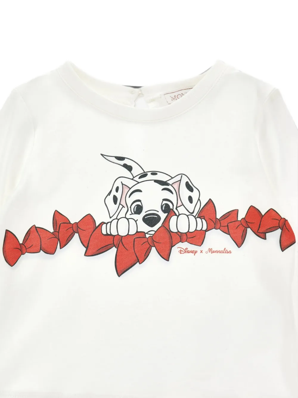 Monnalisa x Disney T-shirt met lange mouwen en dalmatiër-print Wit