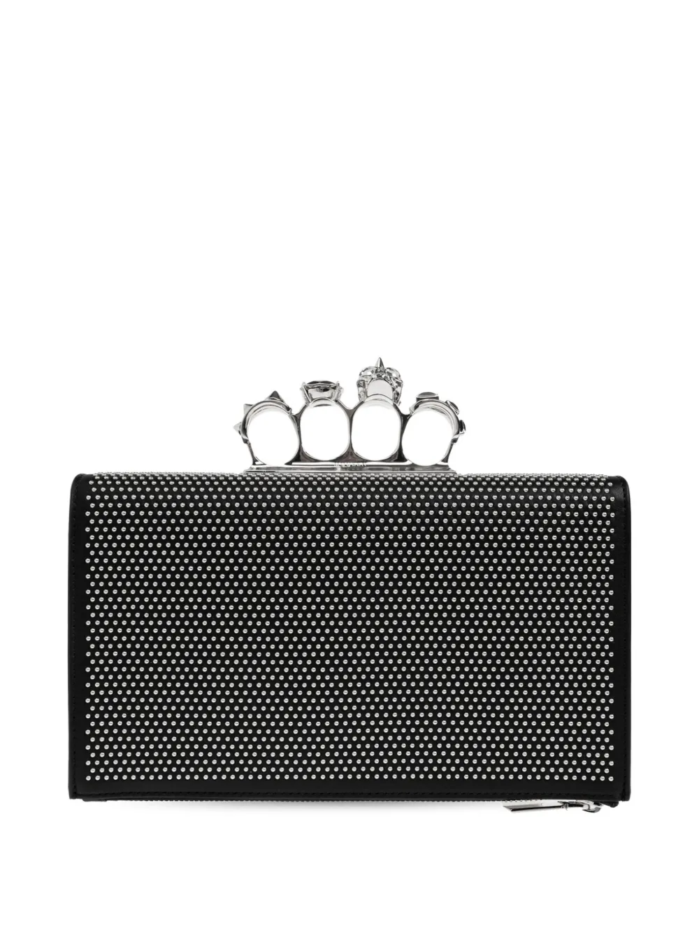 Alexander McQueen knuckle studded clutch bag - Nero