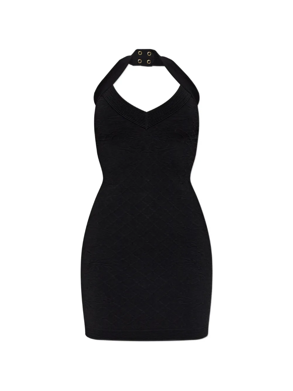 Balmain jacquard halterneck mini dress - Schwarz