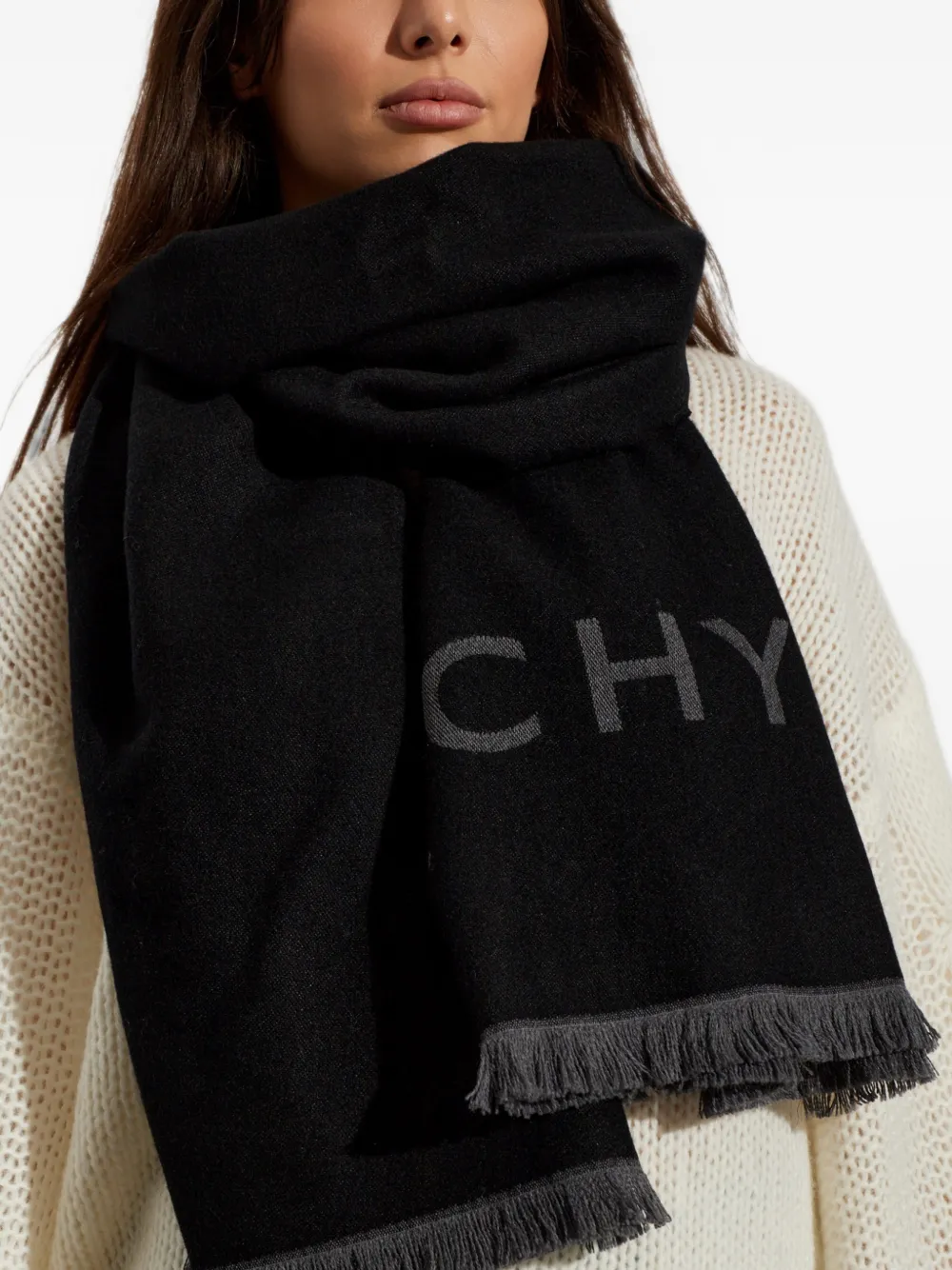 Givenchy Sjaal met logoprint Zwart