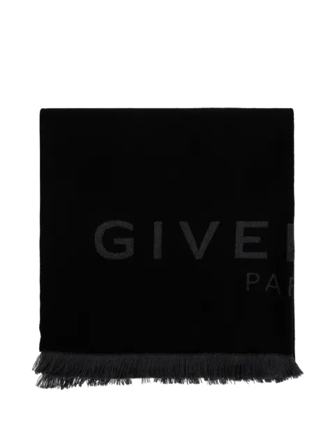 Givenchy logo-print frayed scarf