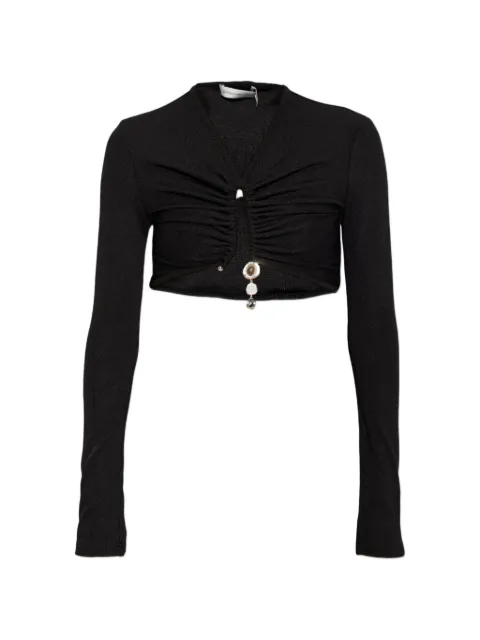 Christopher Esber droplet crystal-pendant ruched top