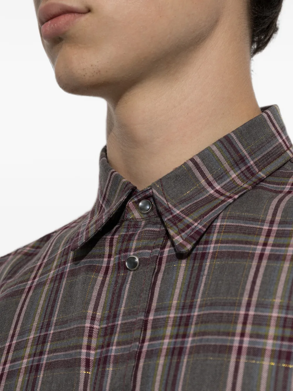 DSQUARED2 Geruite overhemd met klepzak Grijs