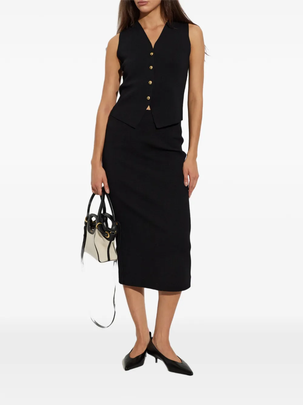 Max Mara Lesena kokerrok Zwart