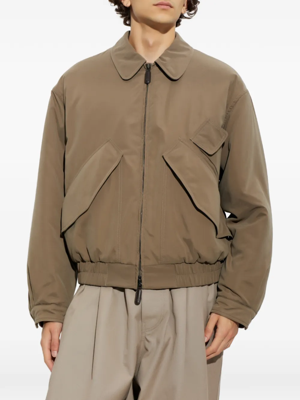 Giorgio Armani insulated collared bomber jacket Bruin