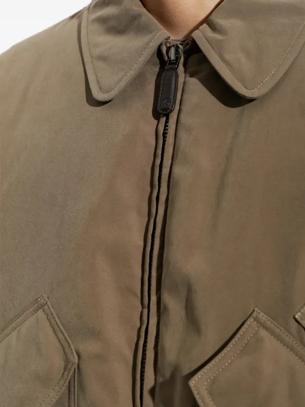 Giorgio Armani Insulated Collared Bomber Jacket | Brown | FARFETCH AO