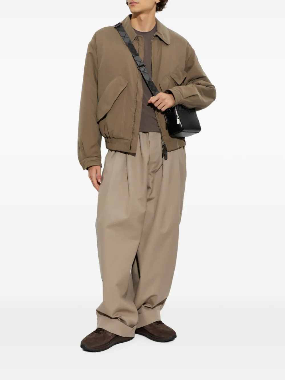 Giorgio Armani insulated collared bomber jacket Bruin