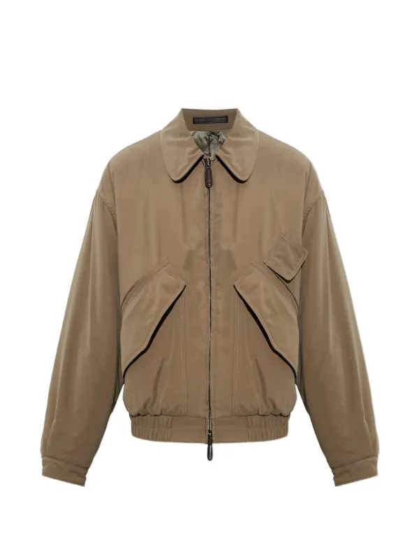 ジャケット・アウター GIORGIO ARMANI Cropped Bomber Jacket Giorgio Armani Insulated Collared Bomber Jacket | Brown | FARFETCH AO