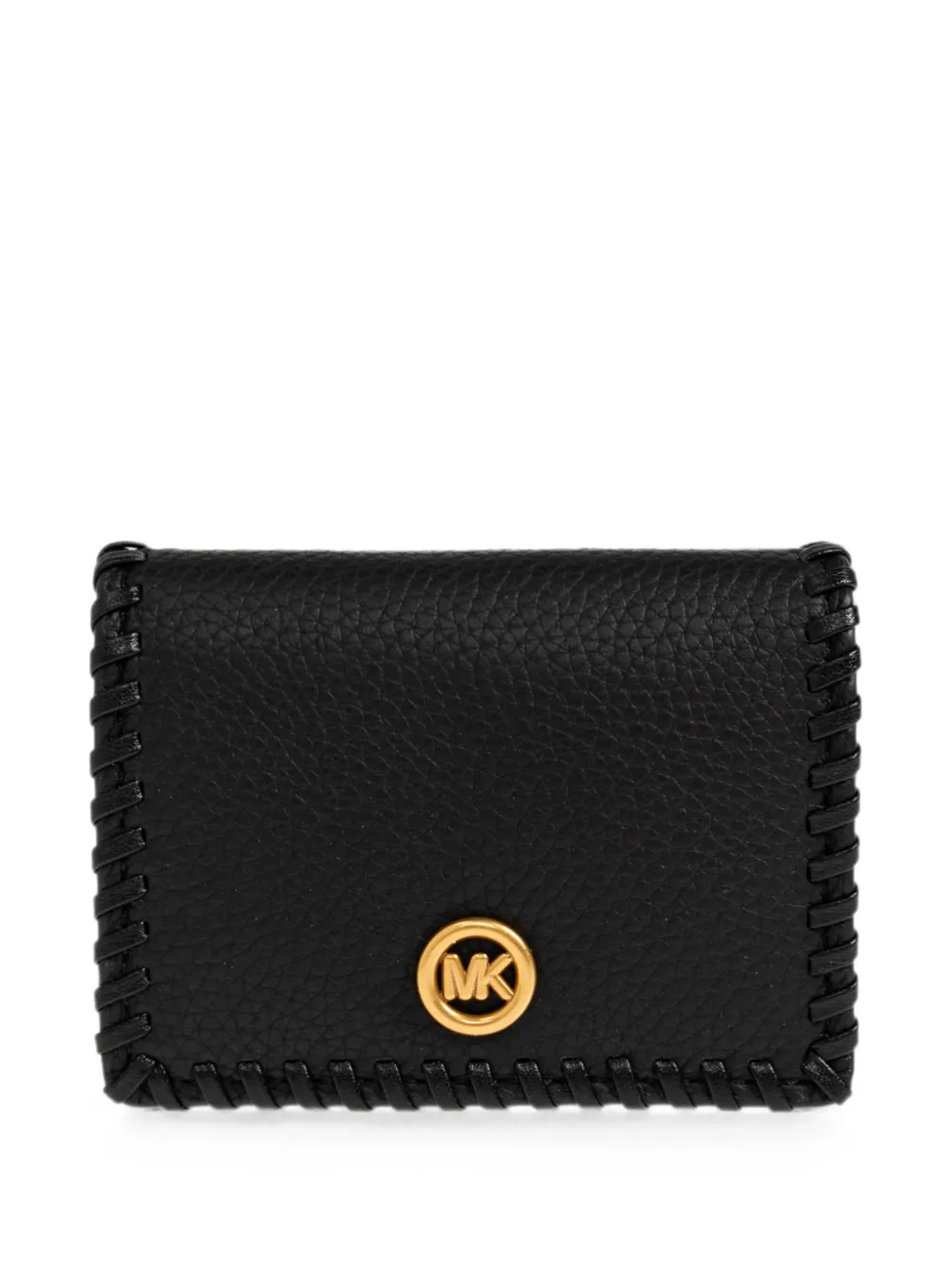 Michael Michael Kors whipstitch logo-plaque card holder - Schwarz