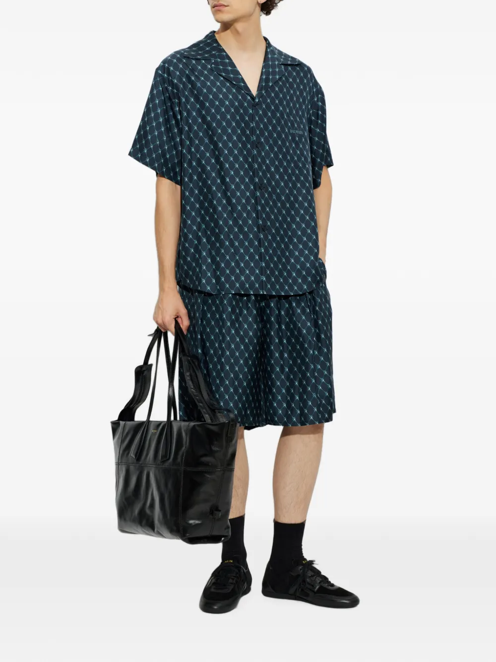 Balmain Zijden shorts Blauw