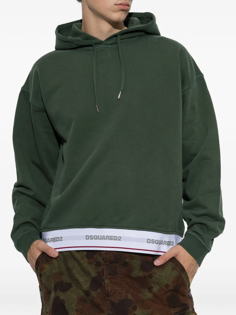 DSQUARED2 Hoodie met logoband Groen