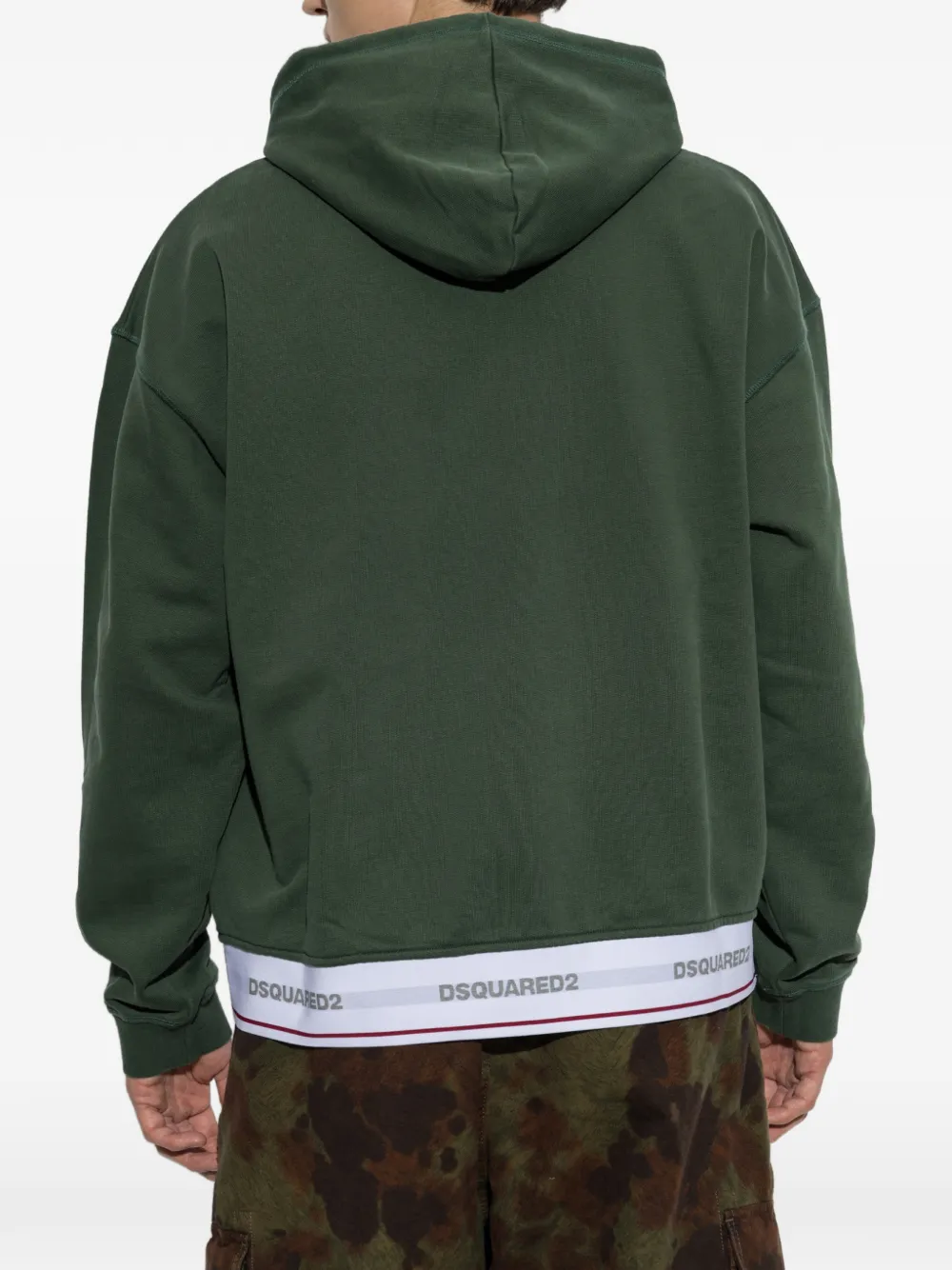 DSQUARED2 Hoodie met logoband Groen