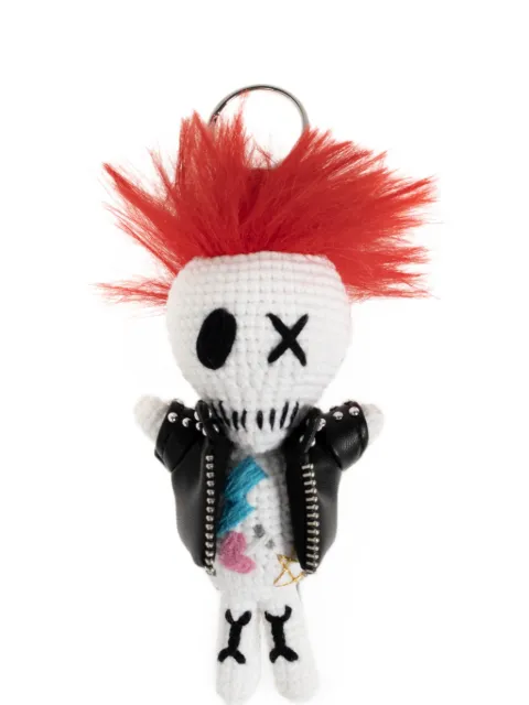 Alexander McQueen crochet-knit studded bag charm