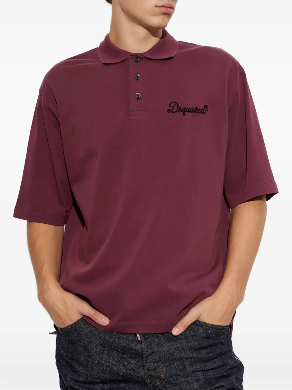 DSQUARED2 Poloshirt met geborduurd logo Rood