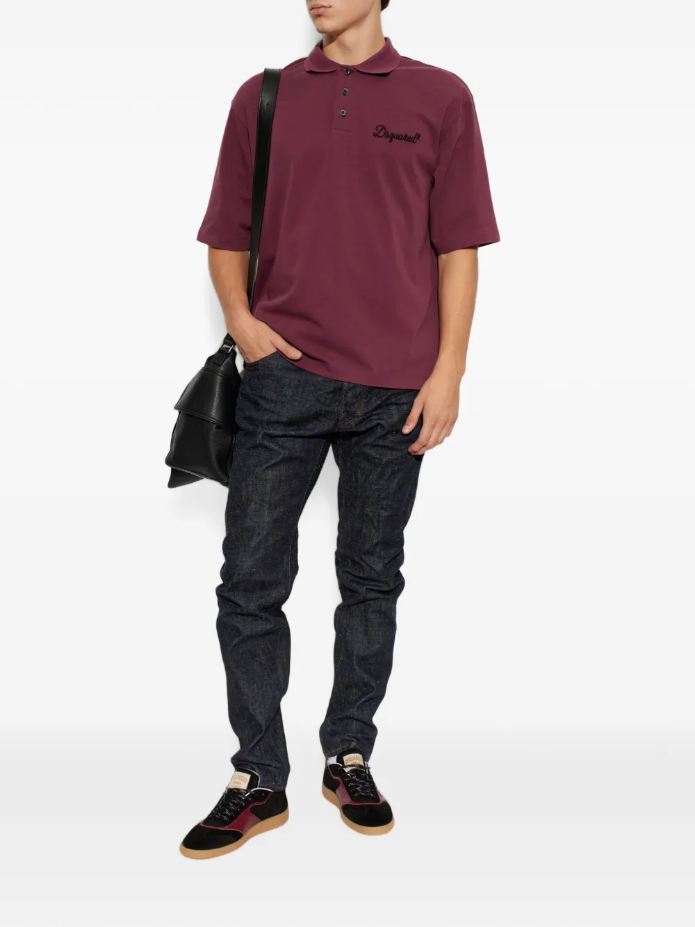 DSQUARED2 Poloshirt met geborduurd logo Rood