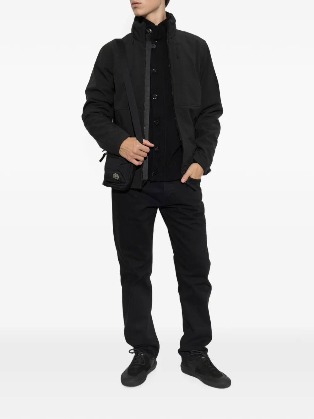 Stone Island Jack met capuchon Zwart