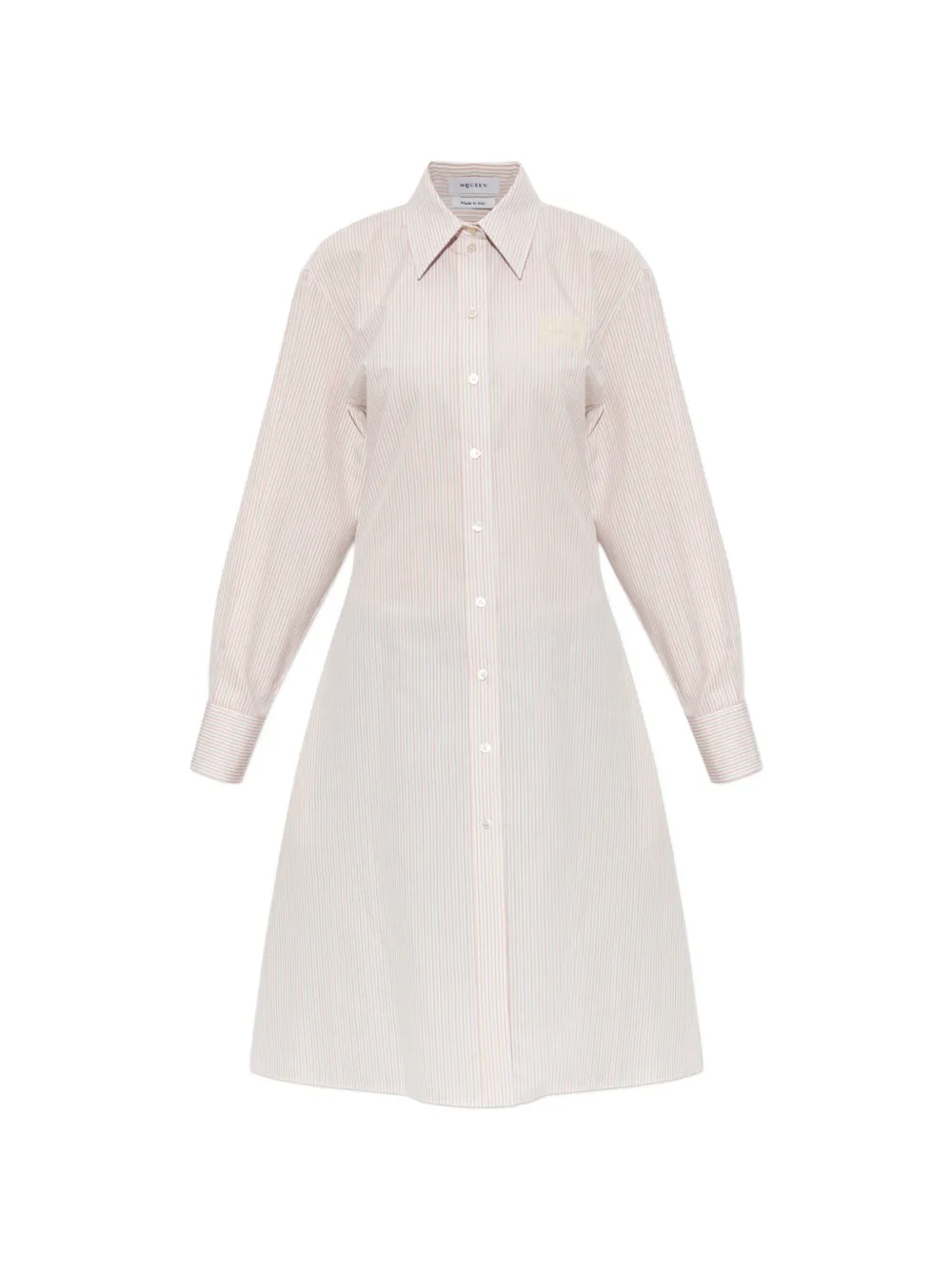 Alexander McQueen lace-up striped shirt midi dress - Toni neutri