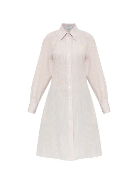 Alexander McQueen robe-chemise mi-longue rayée à détail de laçage