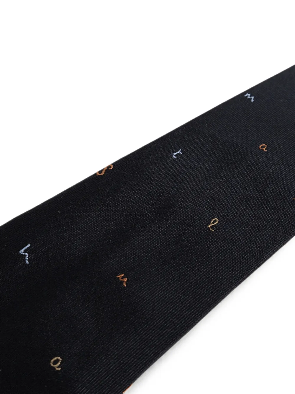 Paul Smith Zijden stropdas met geborduurde letter Zwart
