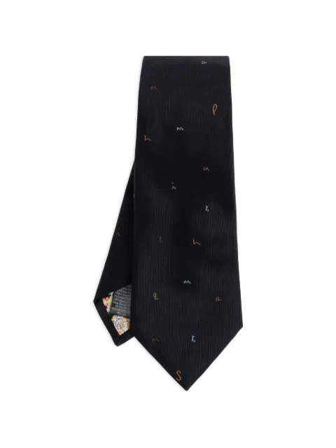 Paul Smith letter-embroidered silk tie
