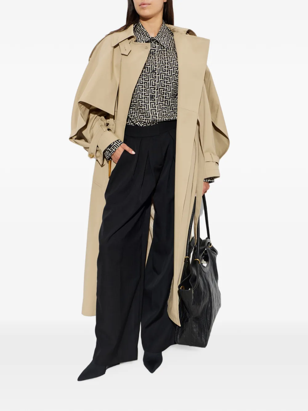 Balmain Trenchcoat met riem Beige