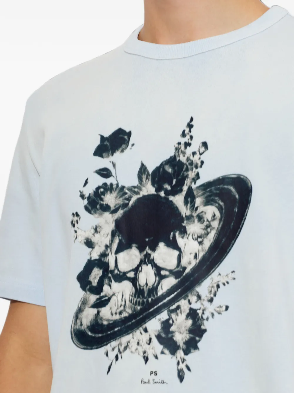 PS Paul Smith T-shirt met doodskopprint Blauw