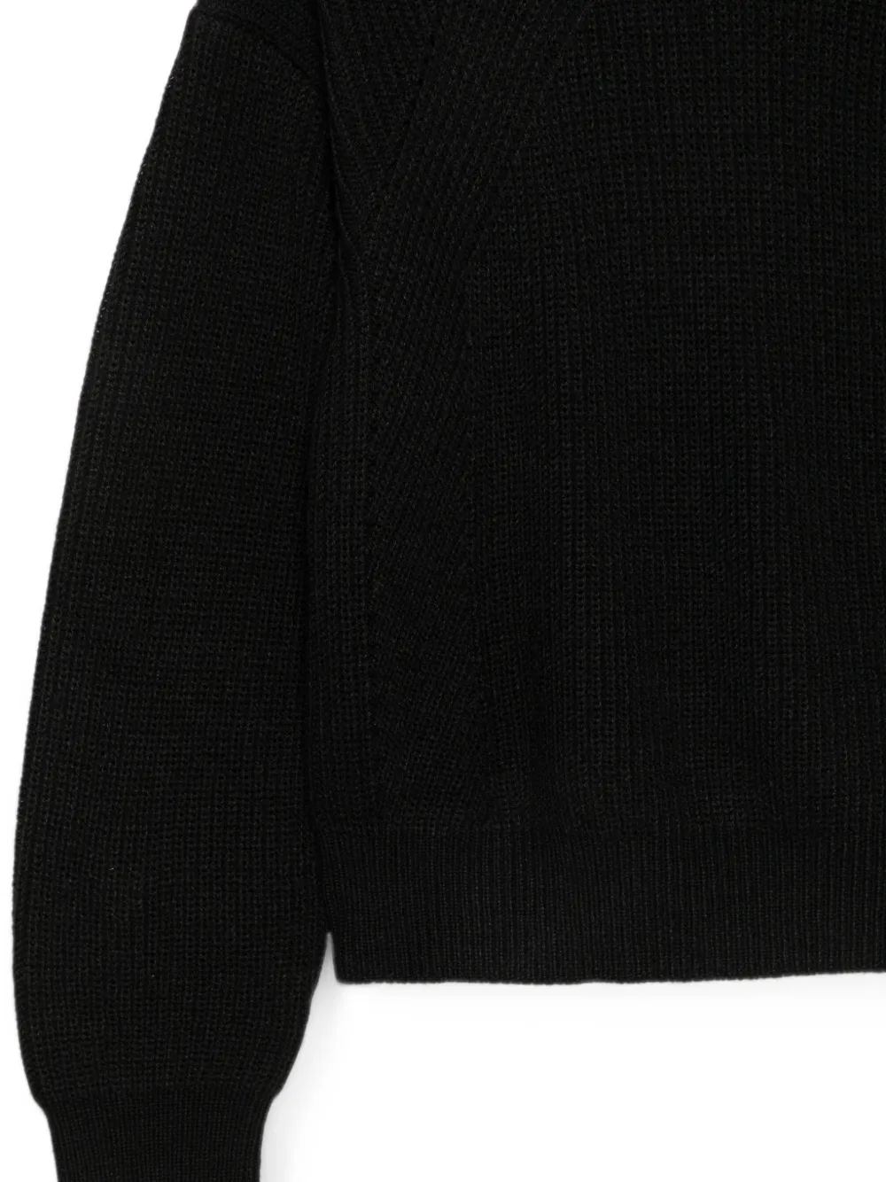 Liu Jo Kids Ribgebreide trui met logoplakkaat Zwart