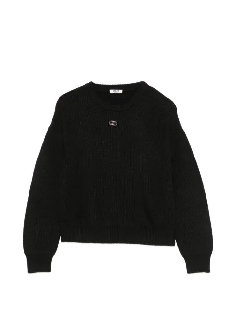 Liu Jo Kids ribbed-knit logo-plaque sweater