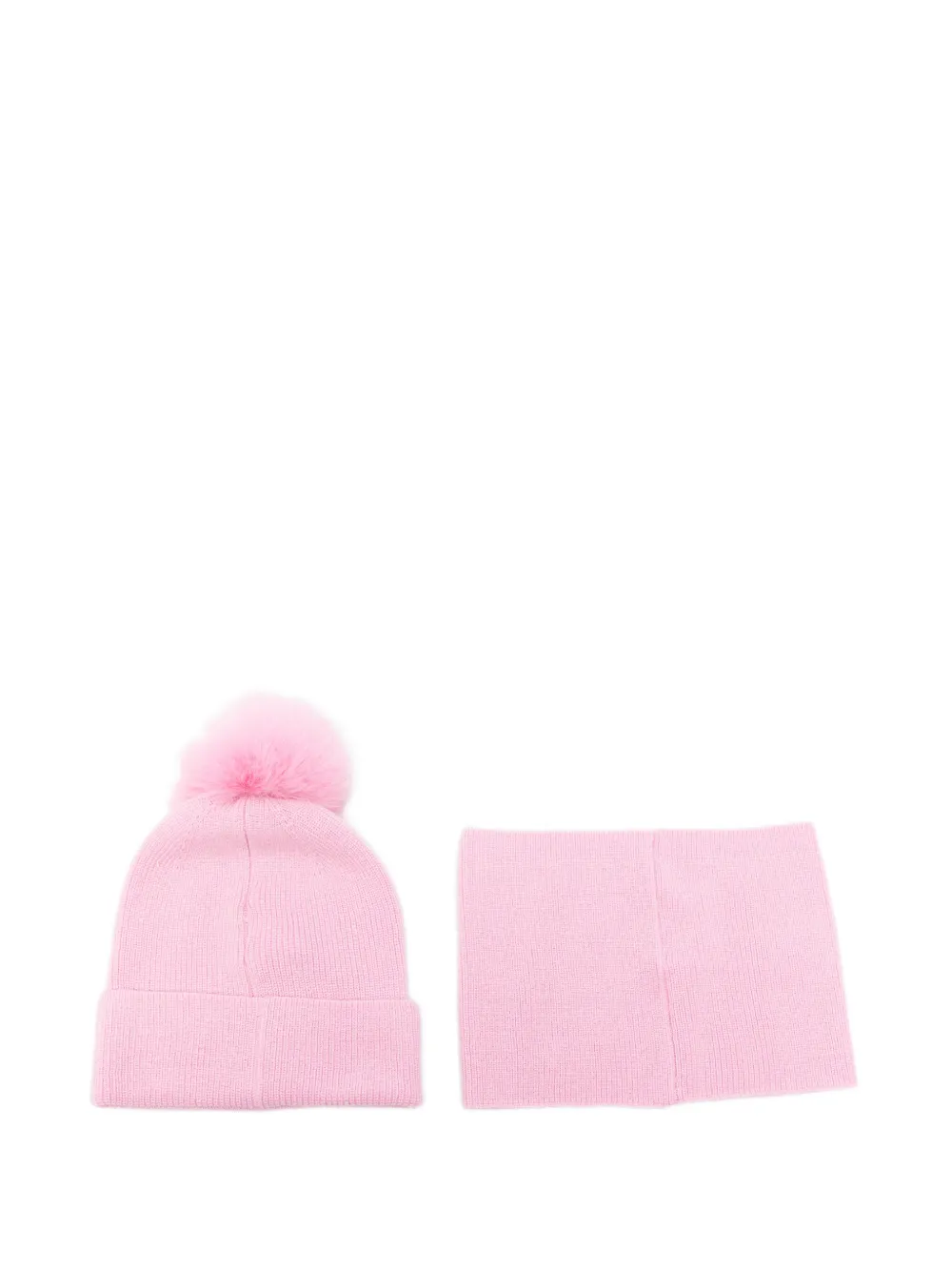 Liu Jo Kids Muts en sjaal met geborduurd logo en pompon Roze