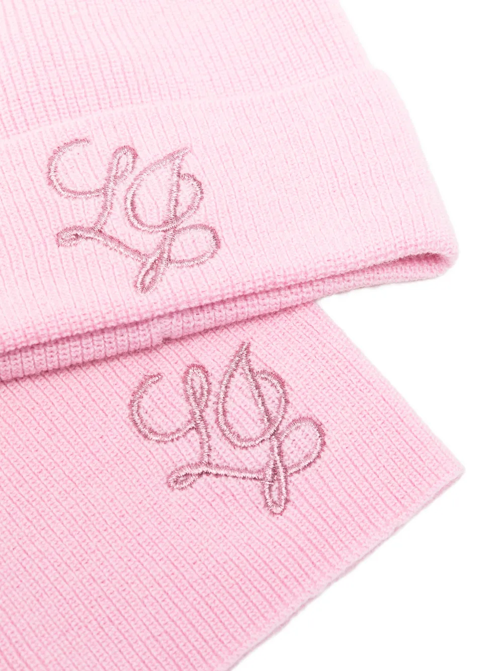 Liu Jo Kids Muts en sjaal met geborduurd logo en pompon Roze
